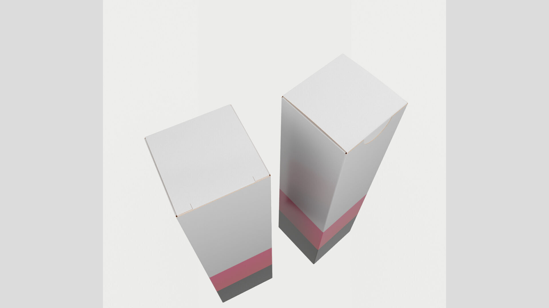 Two Type Lipstick Paper Box Closed Opened Unwrapped Low-poly 3D model_5