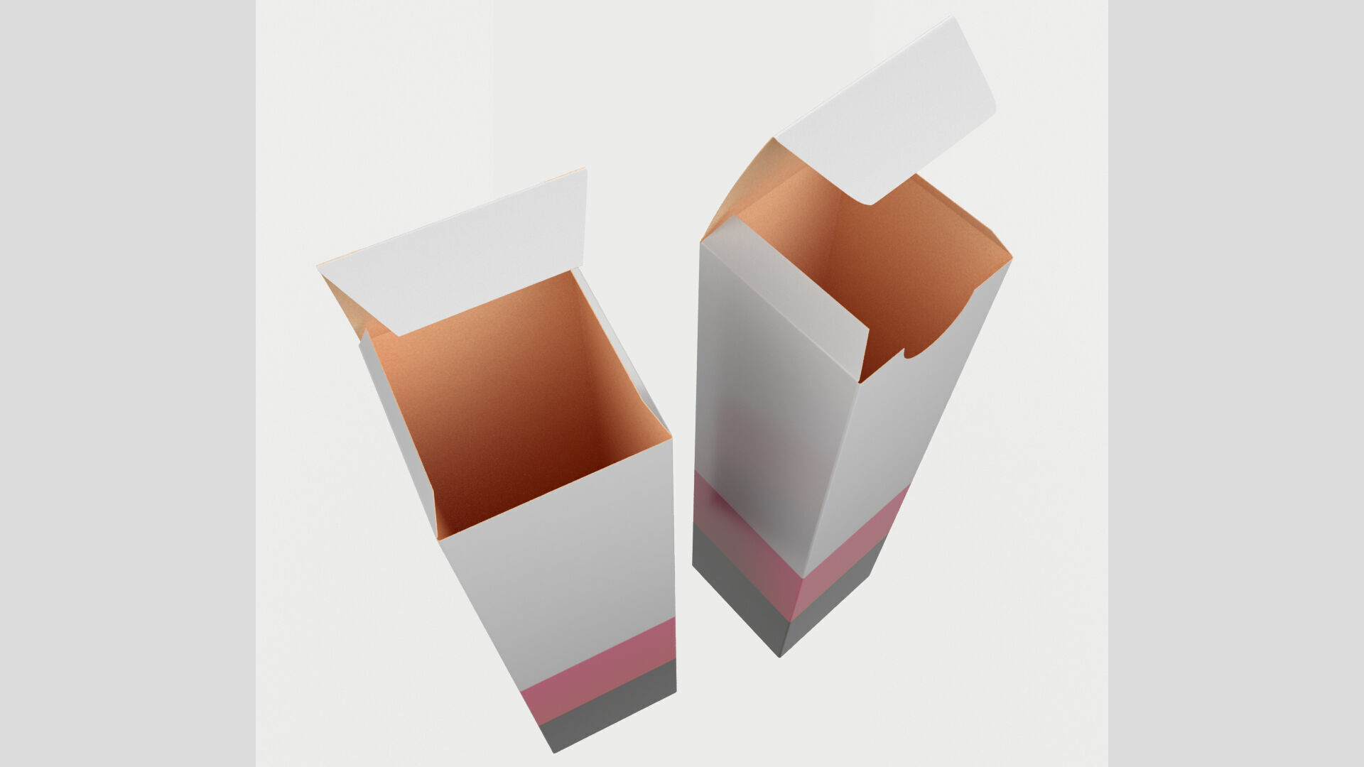 Two Type Lipstick Paper Box Closed Opened Unwrapped Low-poly 3D model_6