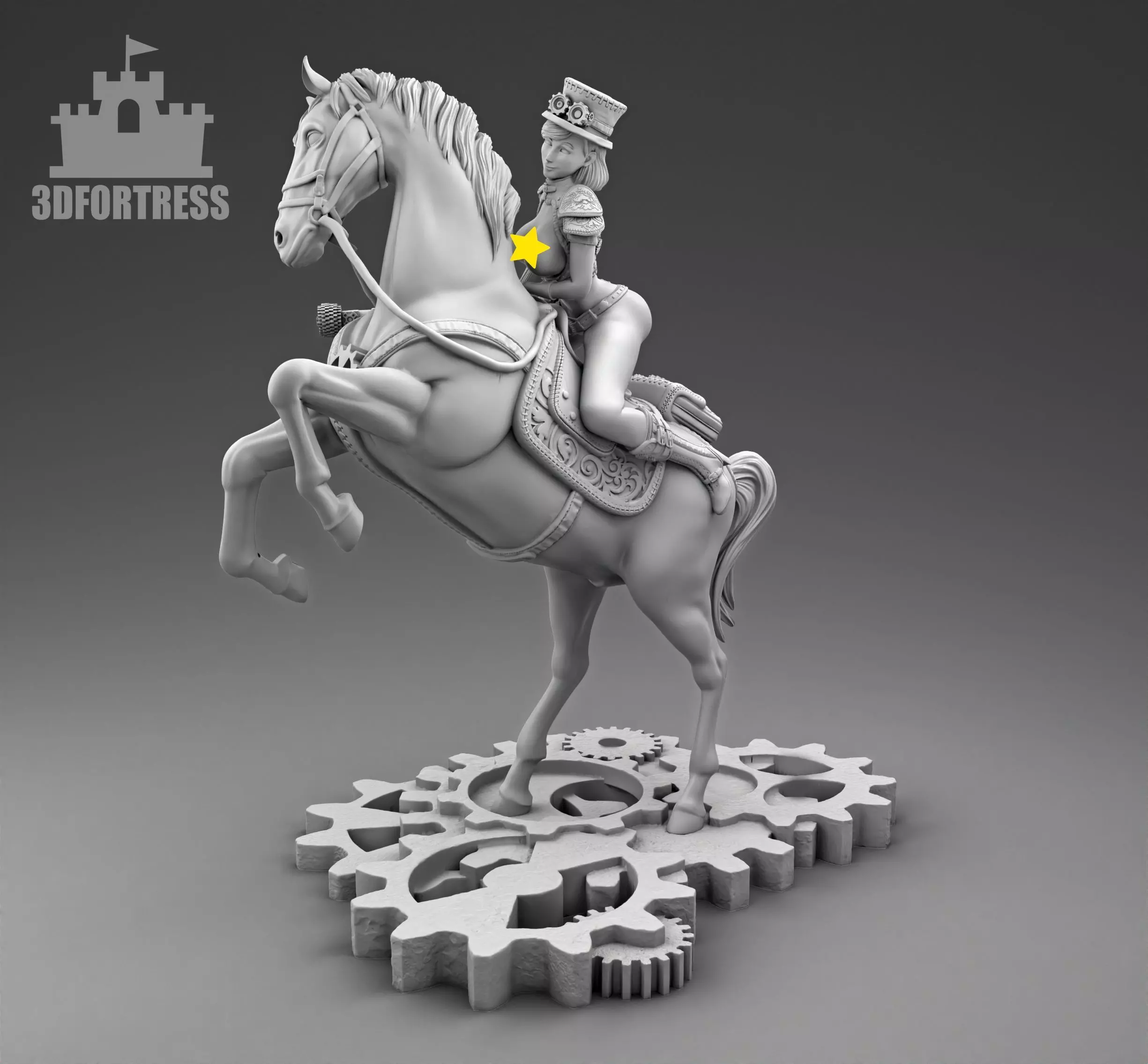 The girl on the horse 2 3D print model_0