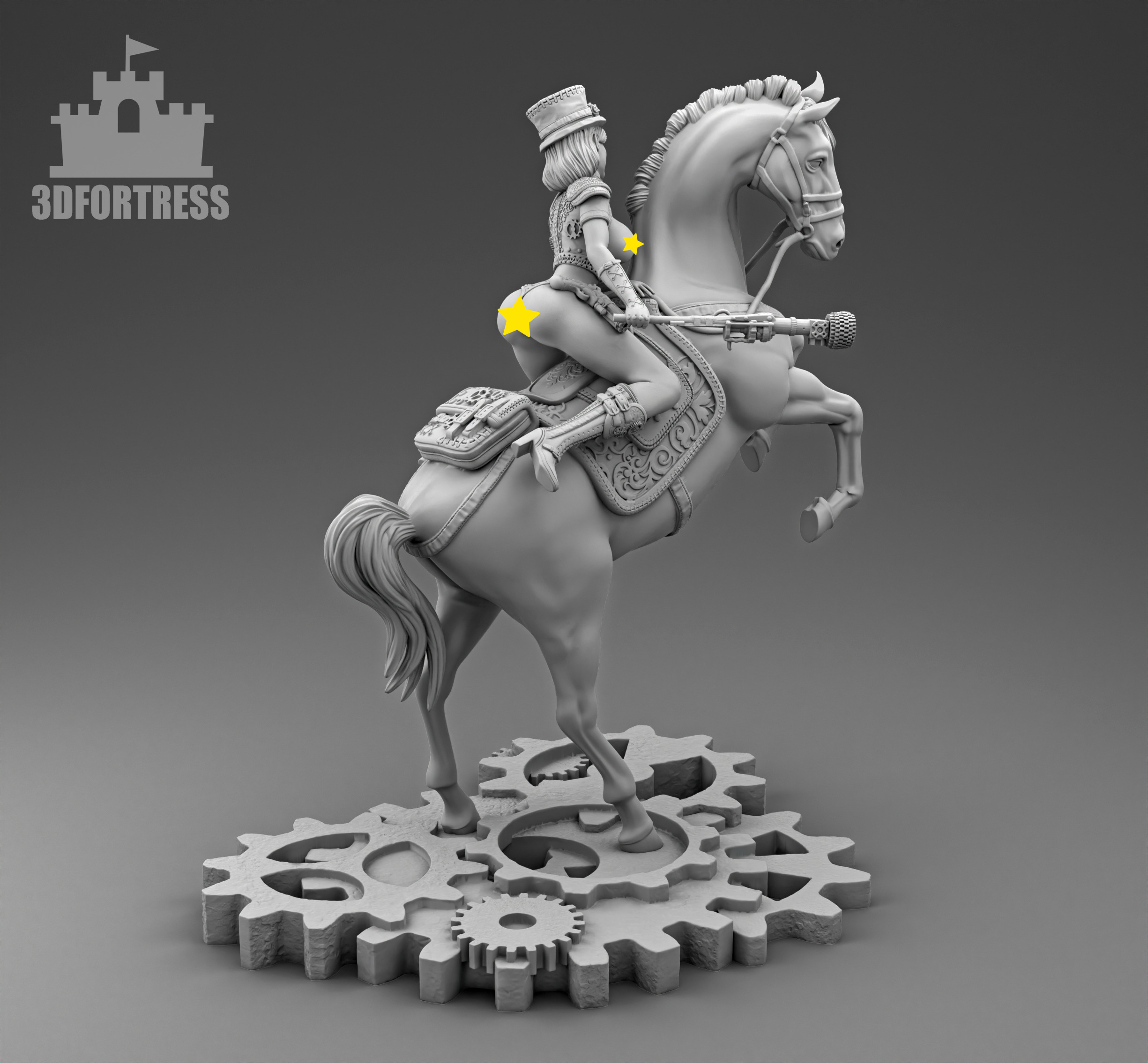 The girl on the horse 2 3D print model_1