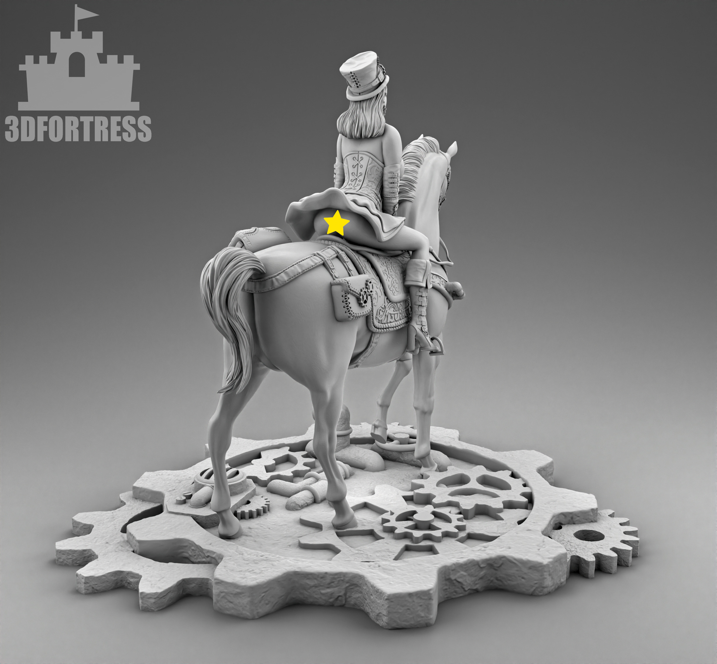 The girl on the horse 3D print model_2