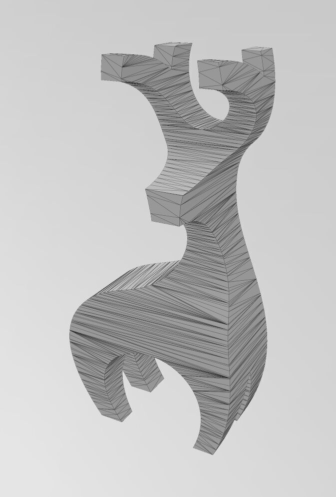 Simple bandsaw reindeer sculpture deco art toy figurine 3D print model_12