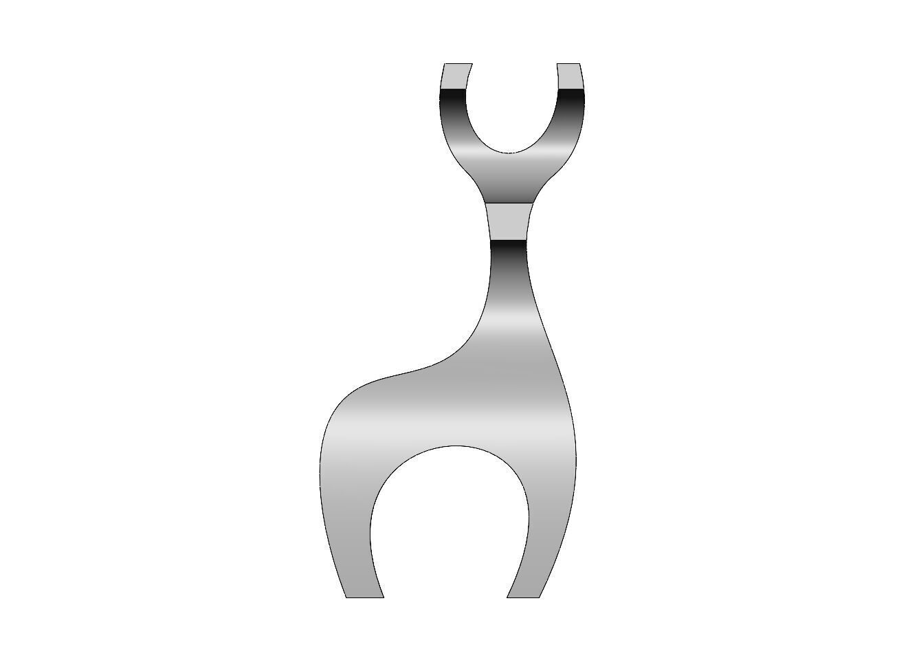 Simple bandsaw reindeer sculpture deco art toy figurine 3D print model_1