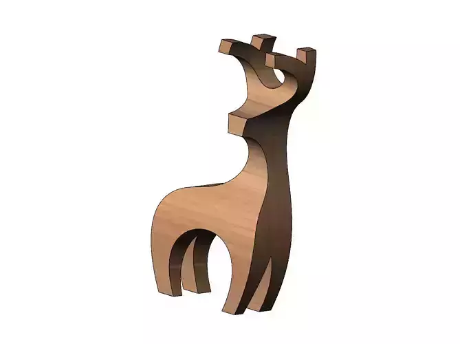 Simple bandsaw reindeer sculpture deco art toy figurine