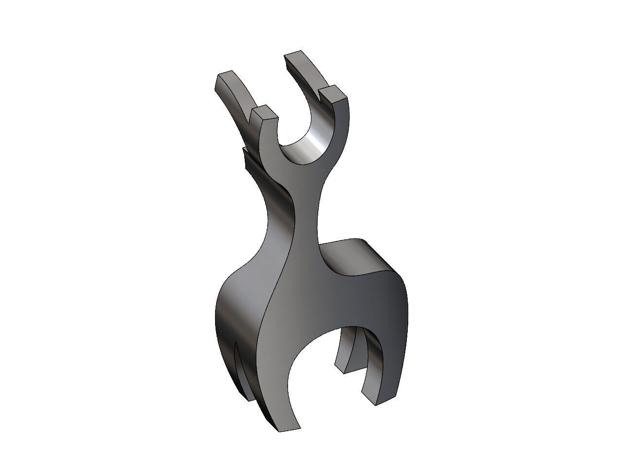 Simple bandsaw reindeer sculpture deco art toy figurine 3D print model_10