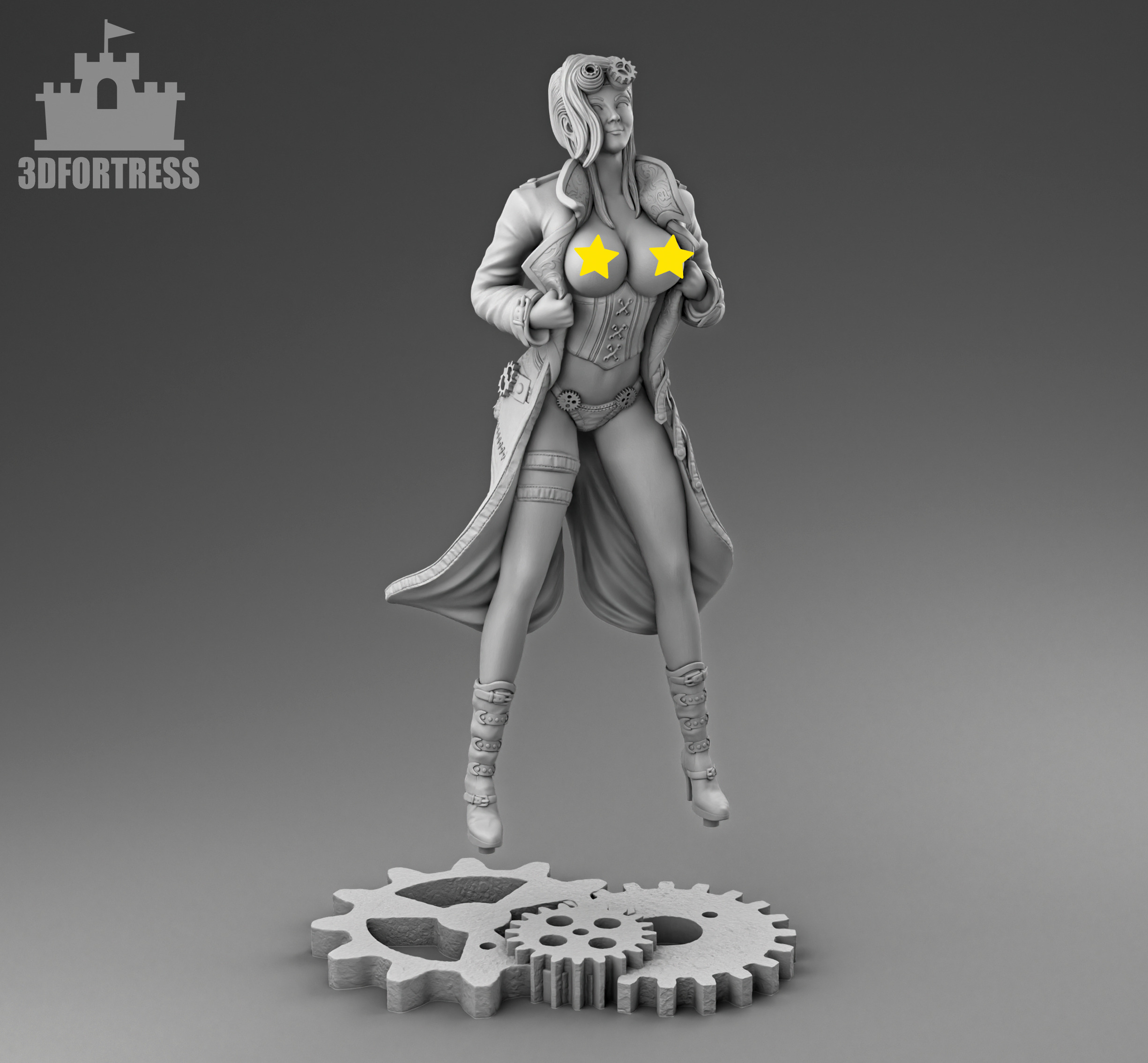  The girl in the cape 3D print model_3