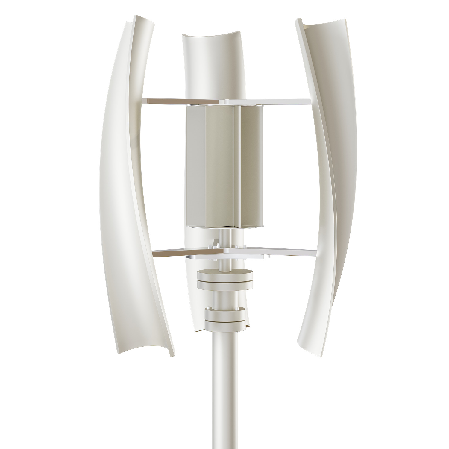 Vertical Wind Turbine With Solar Panels 3D model_1
