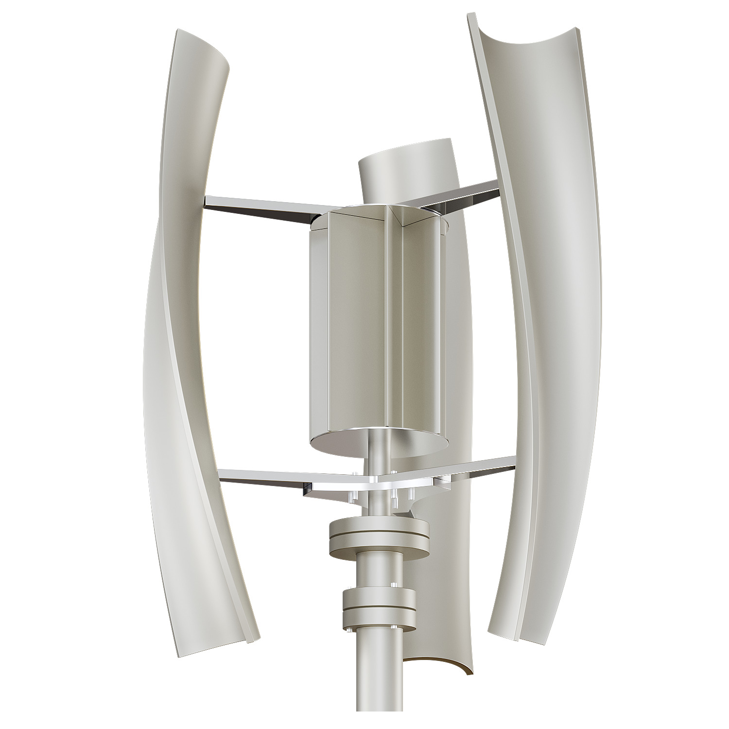 Vertical Wind Turbine With Solar Panels 3D model_2