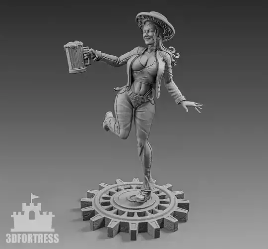 The girl with the beer 3D print model