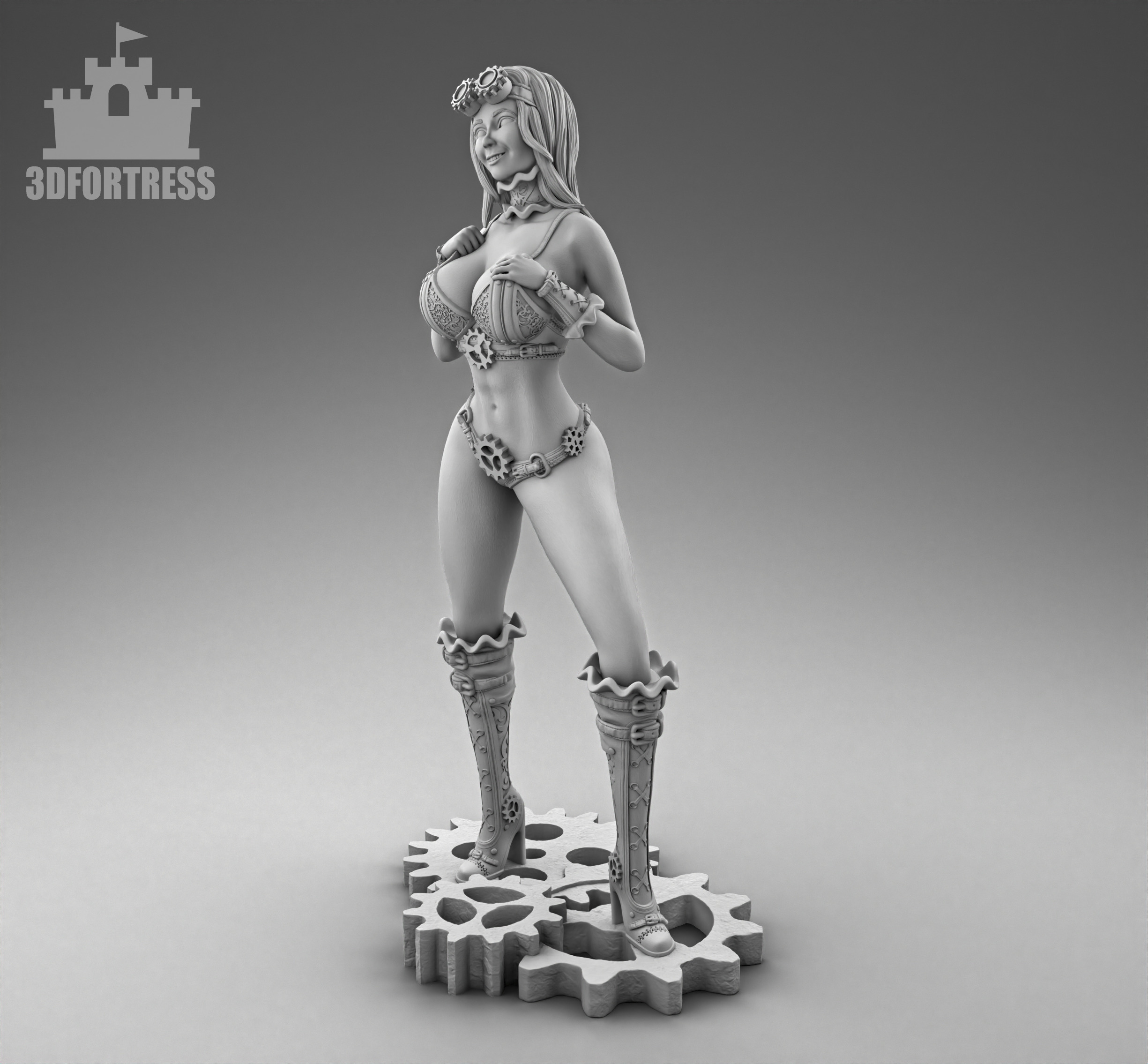 Steampunk-girl 7 3D print model_1