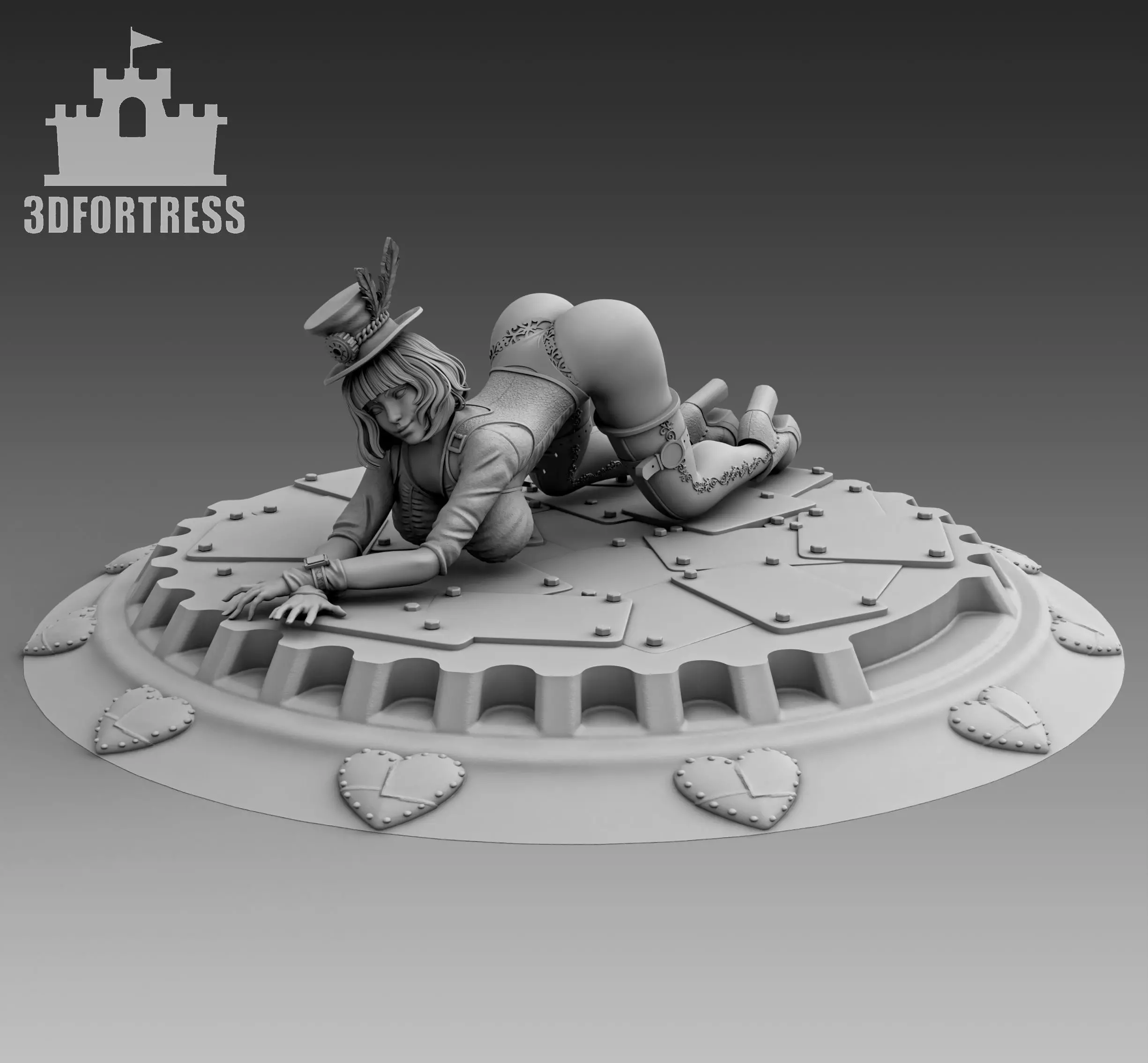 A girl with an outstretched back 3D print model_0