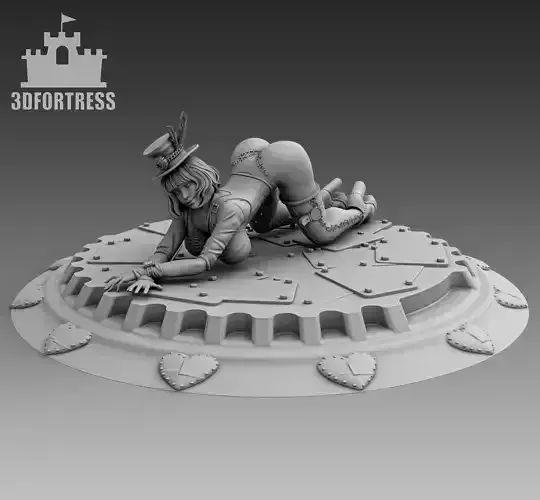A girl with an outstretched back 3D print model