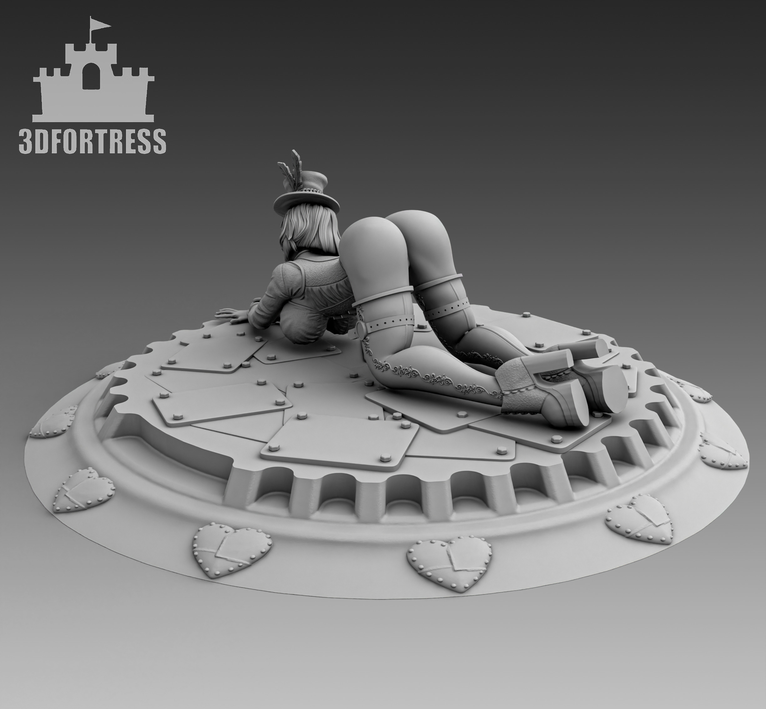 A girl with an outstretched back 3D print model_2