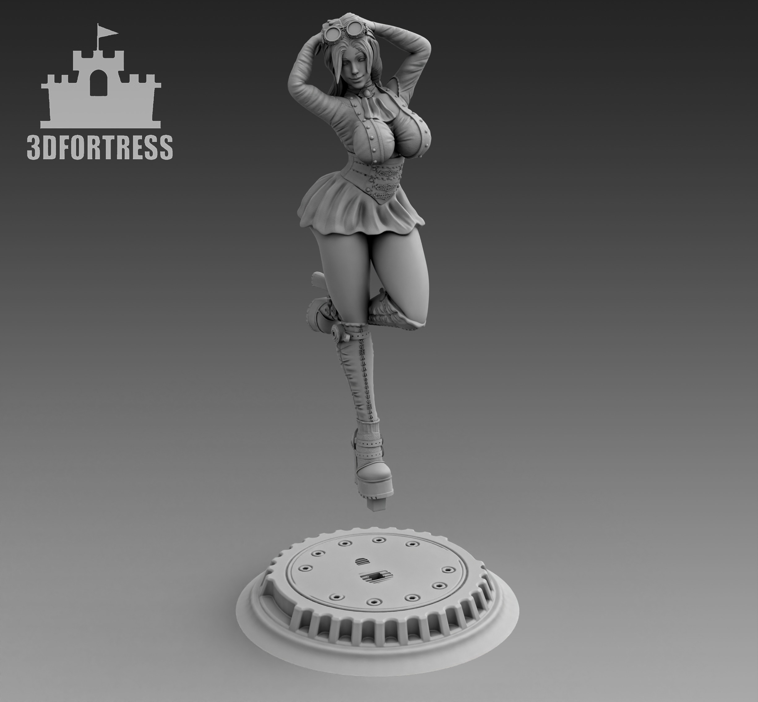  Steampunk-girl 6 3D print model_1