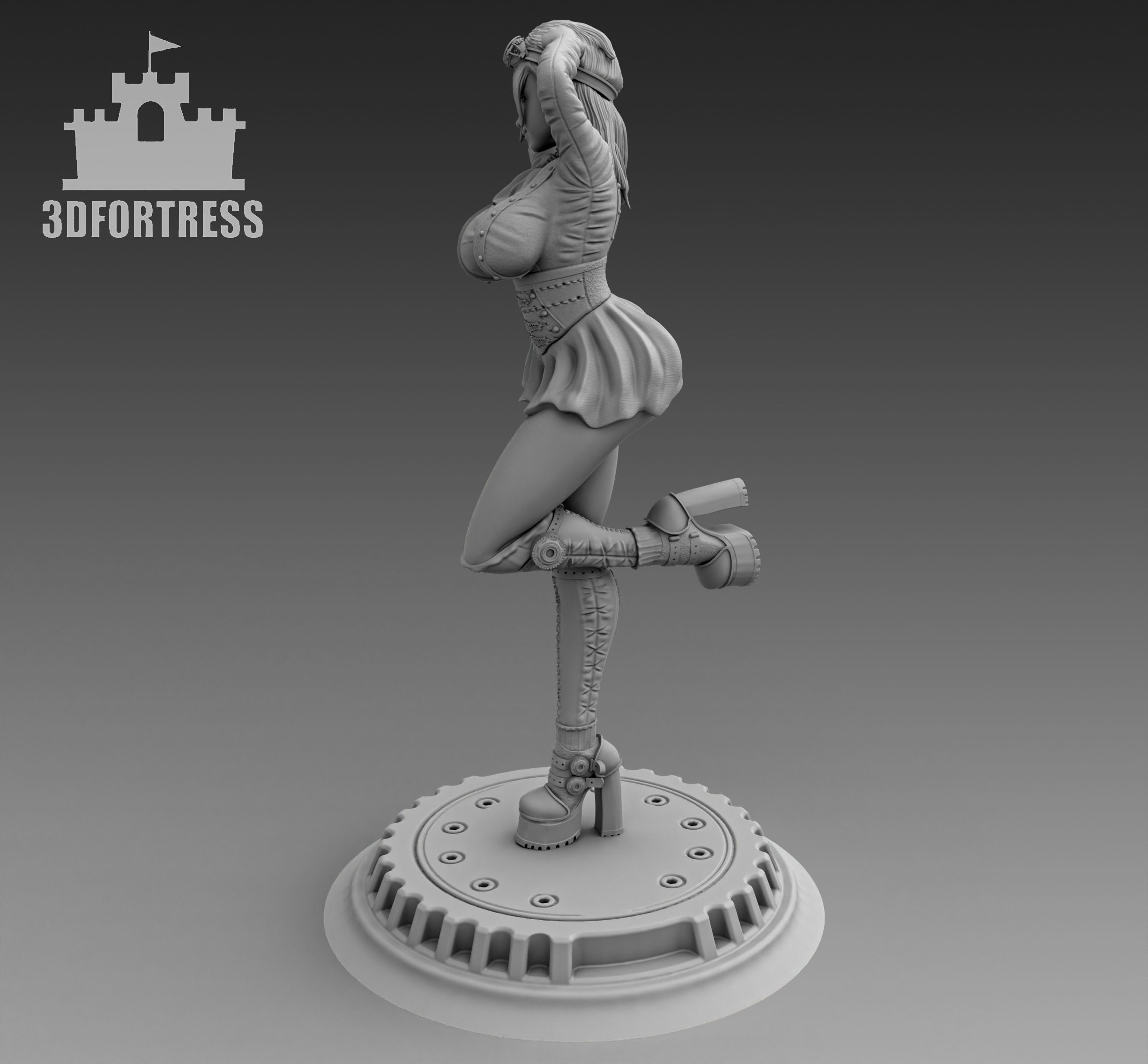  Steampunk-girl 6 3D print model_3