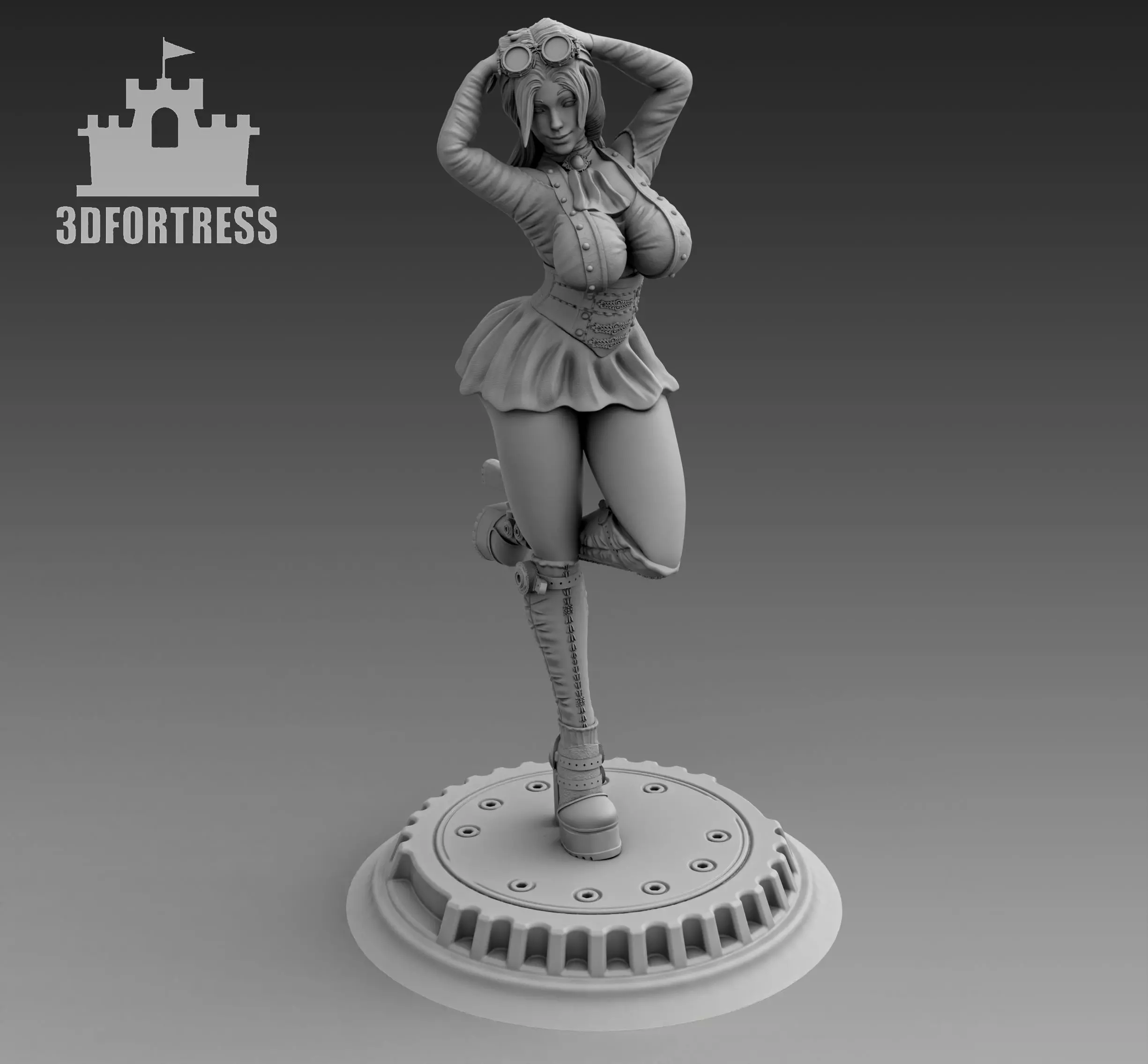 Steampunk-girl 6 3D print model_0