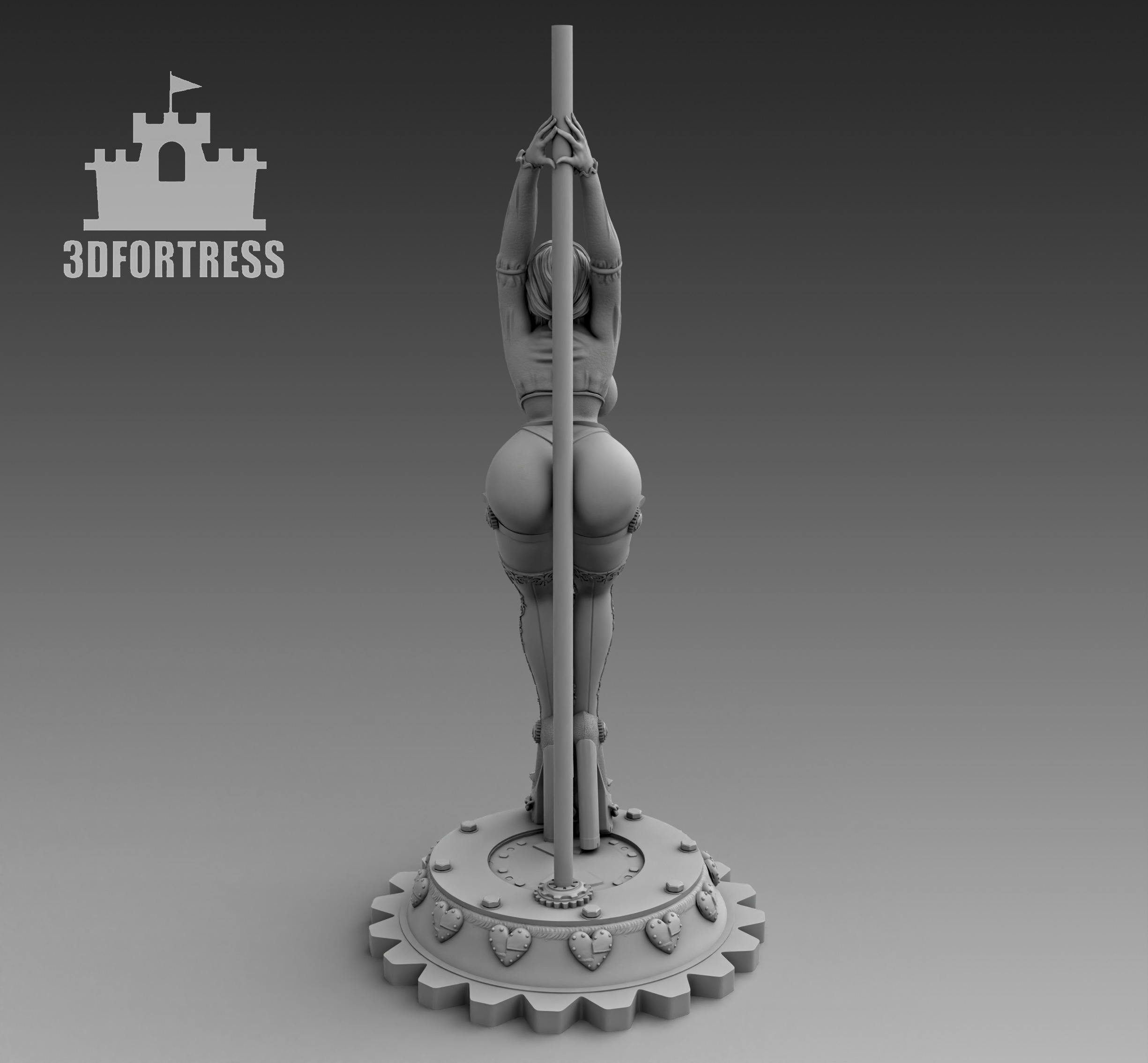  The girl on the pole 3D print model_3