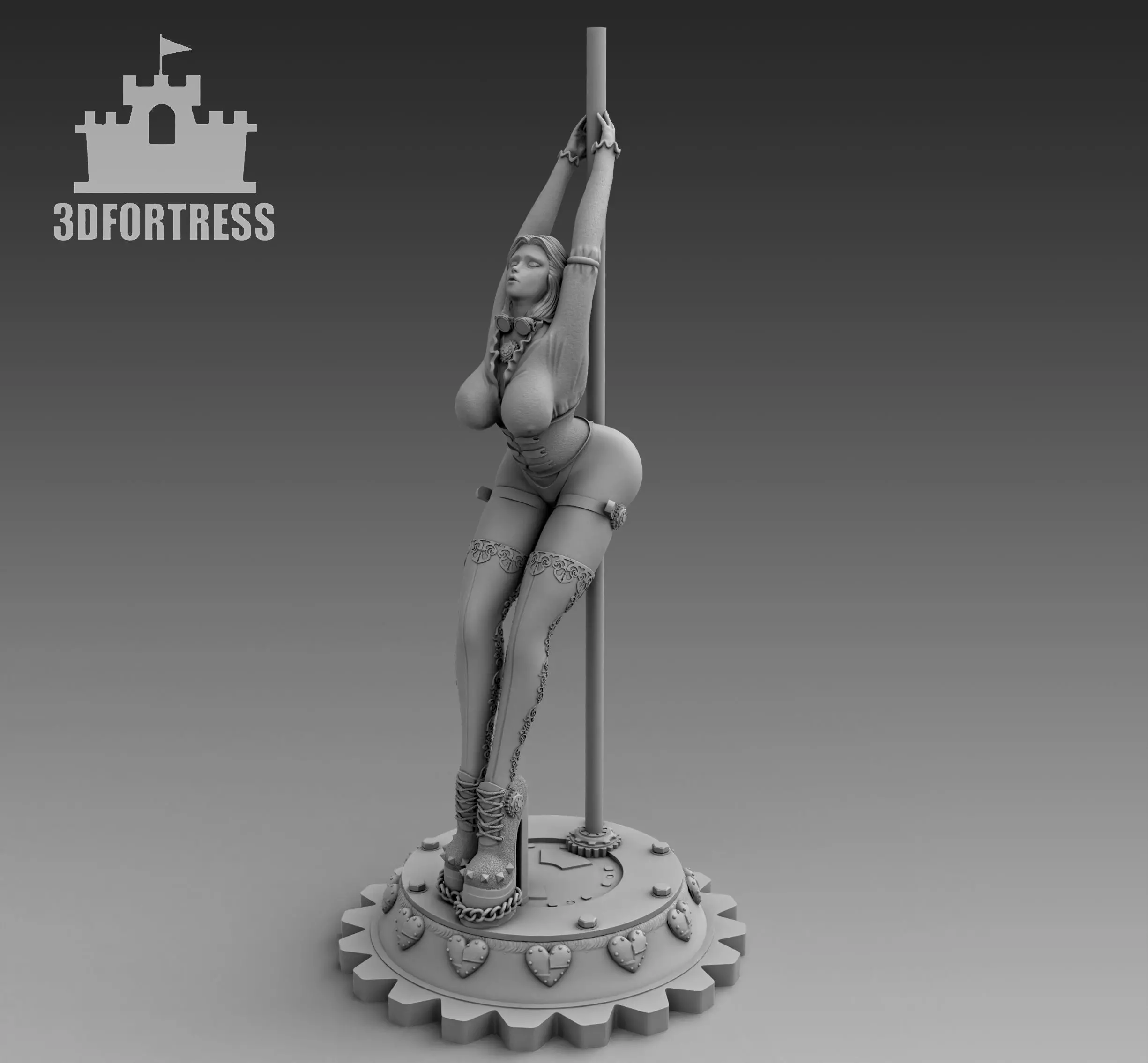  The girl on the pole 3D print model_0