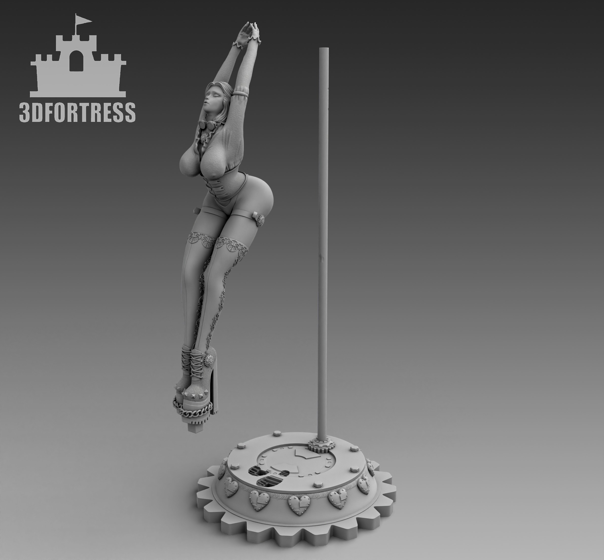  The girl on the pole 3D print model_1