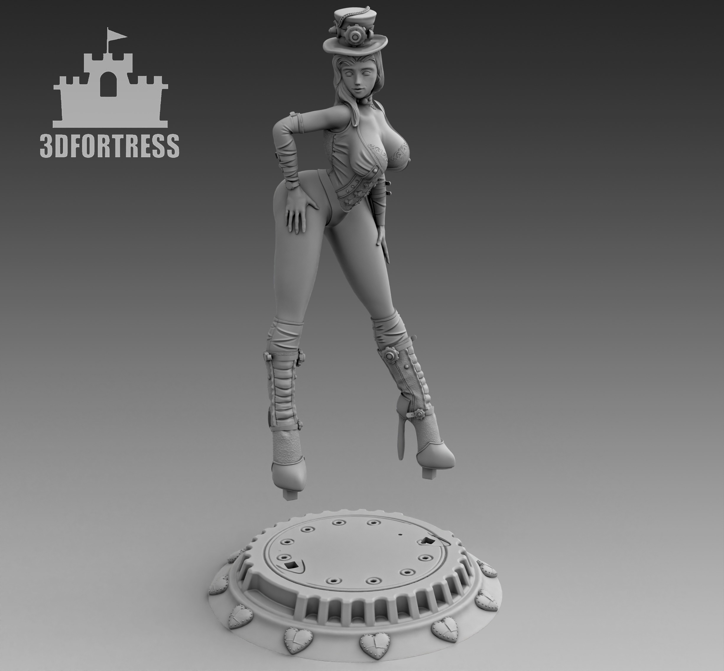 Steampunk-girl 4 3D print model_1