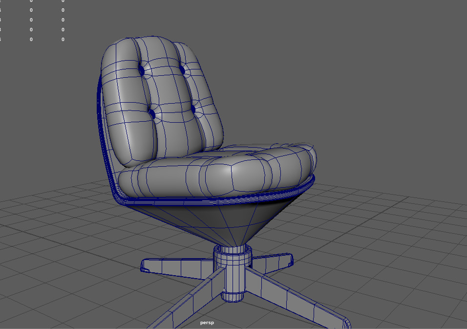 Modern Orange Swivel Chair - High-Quality 3D Model Low-poly 3D model_3