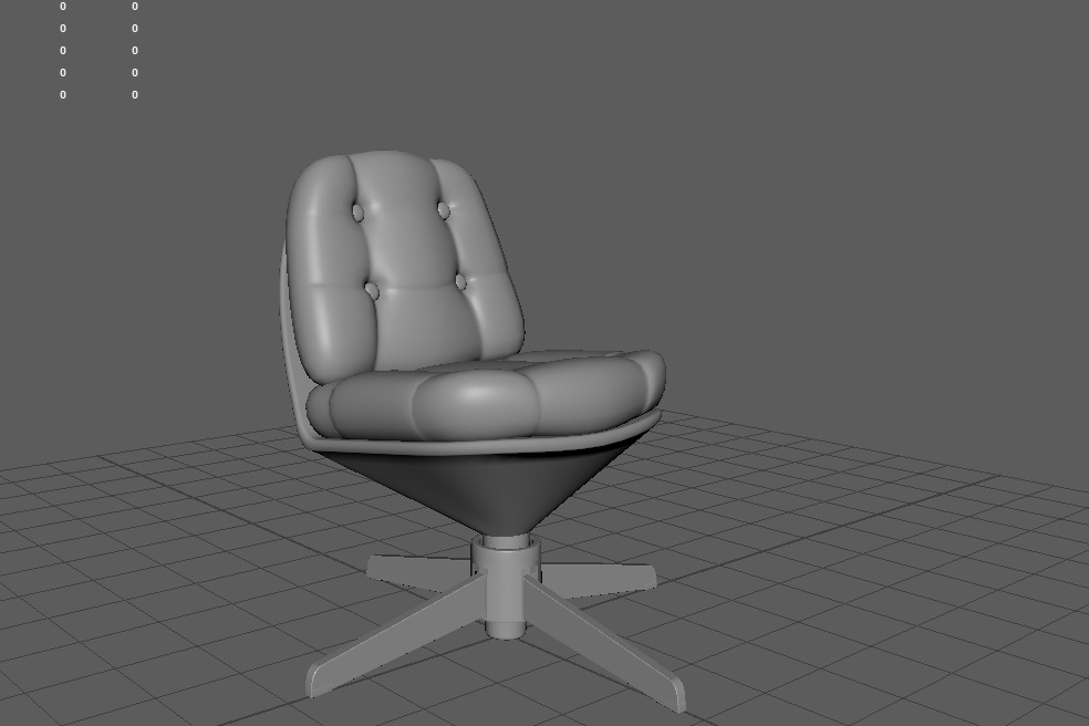 Modern Orange Swivel Chair - High-Quality 3D Model Low-poly 3D model_2