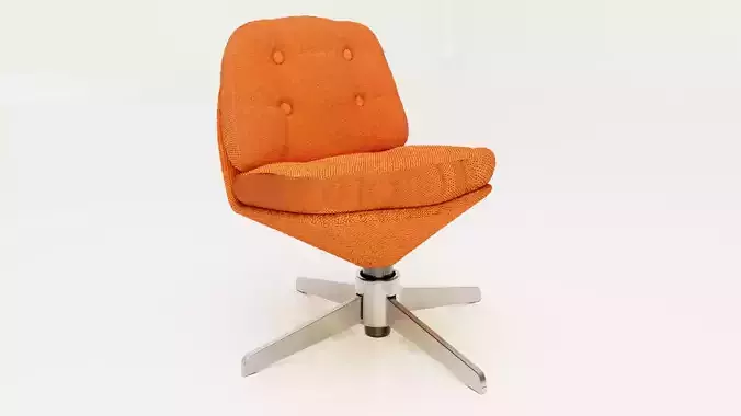  Modern Orange Swivel Chair - High-Quality 3D Model