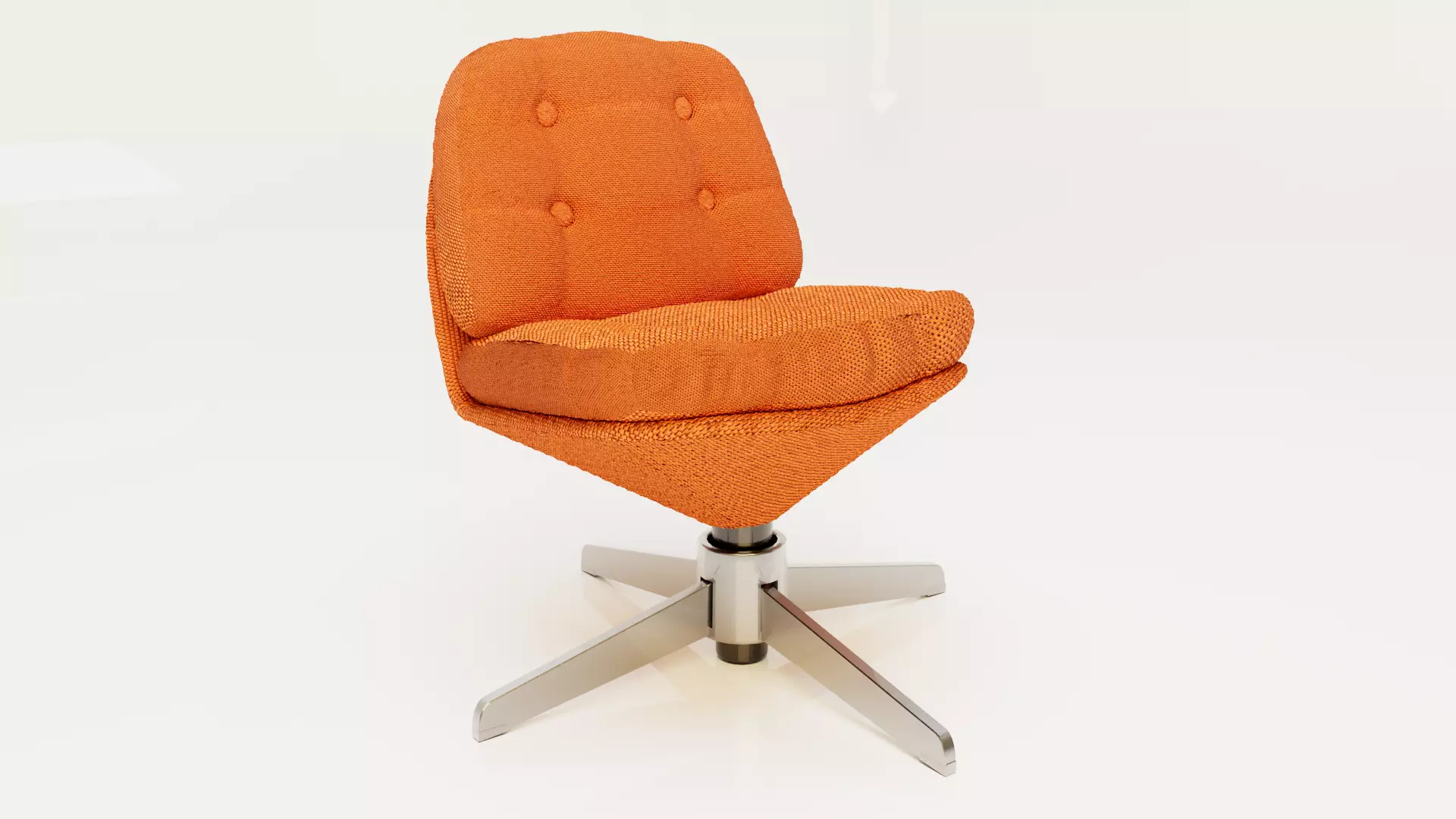 Modern Orange Swivel Chair - High-Quality 3D Model Low-poly 3D model_0