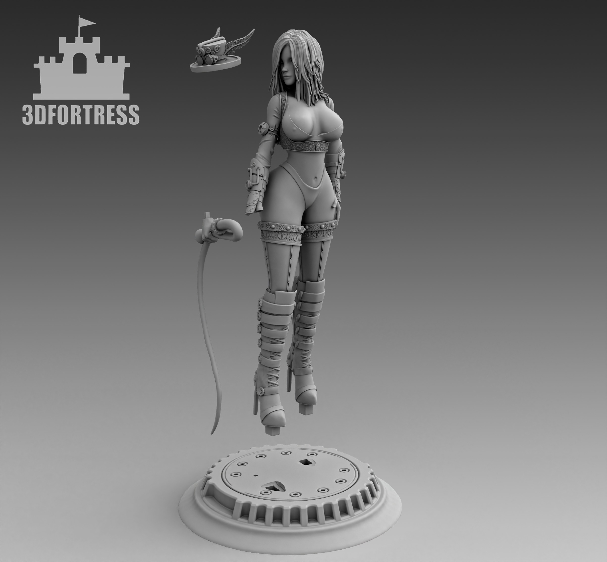 The girl with the whip 3D print model_1