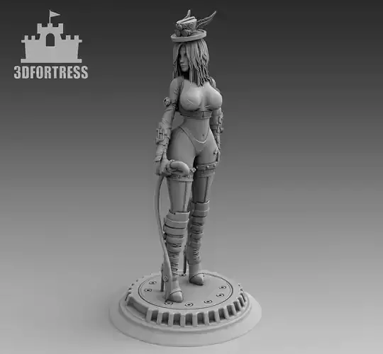 The girl with the whip 3D print model