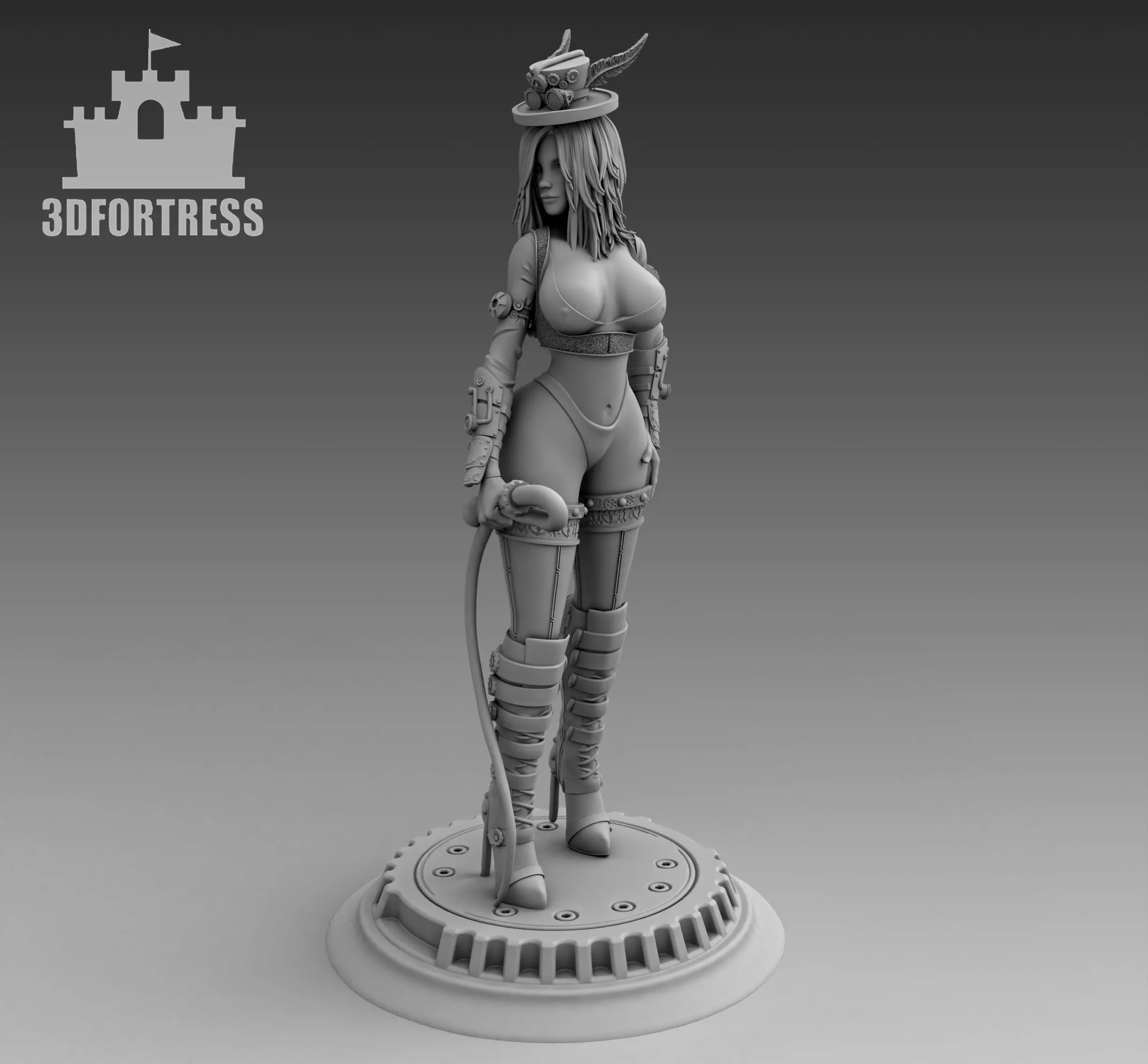 The girl with the whip 3D print model_0