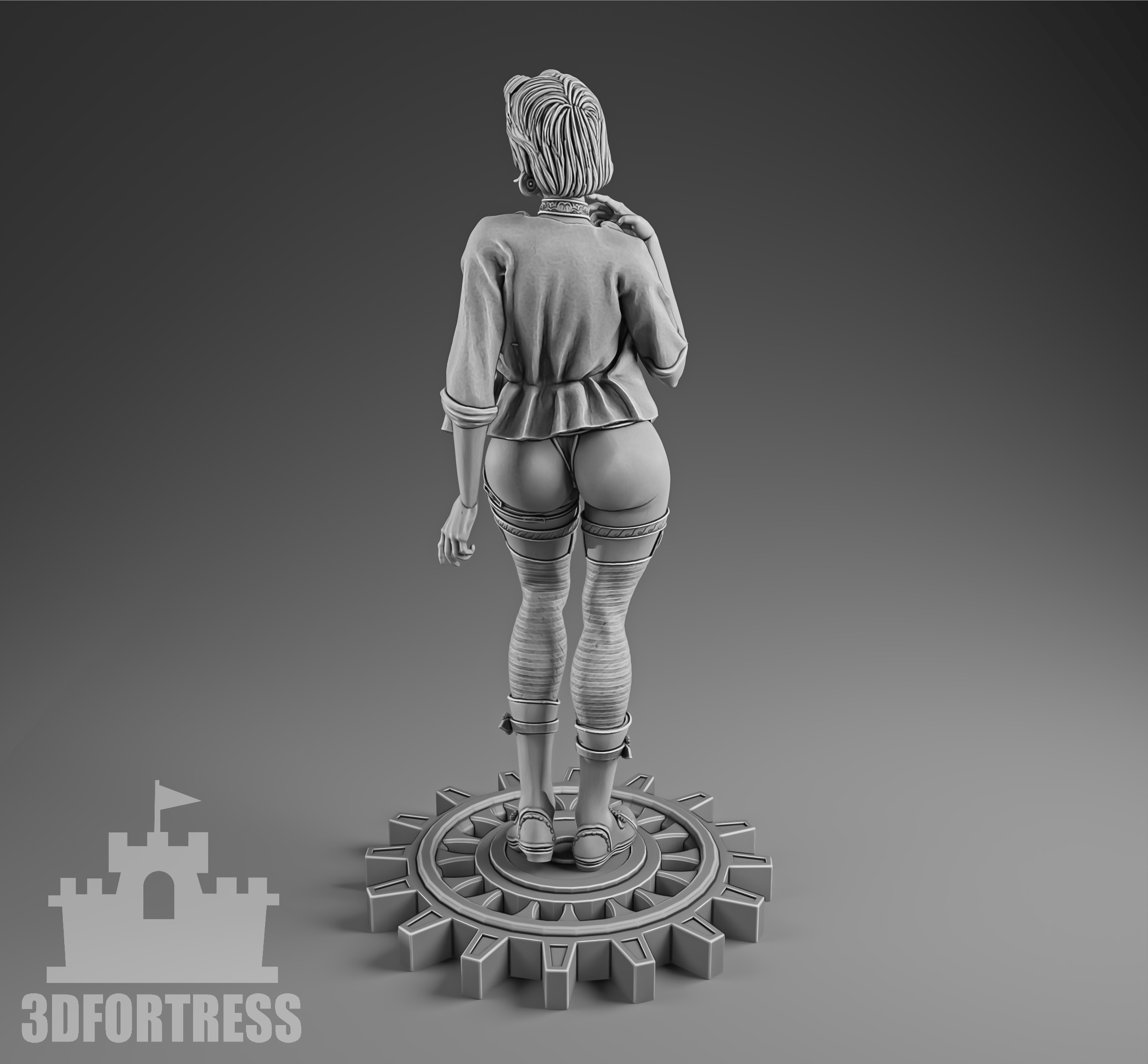 Steampunk-girl 3D print model_2