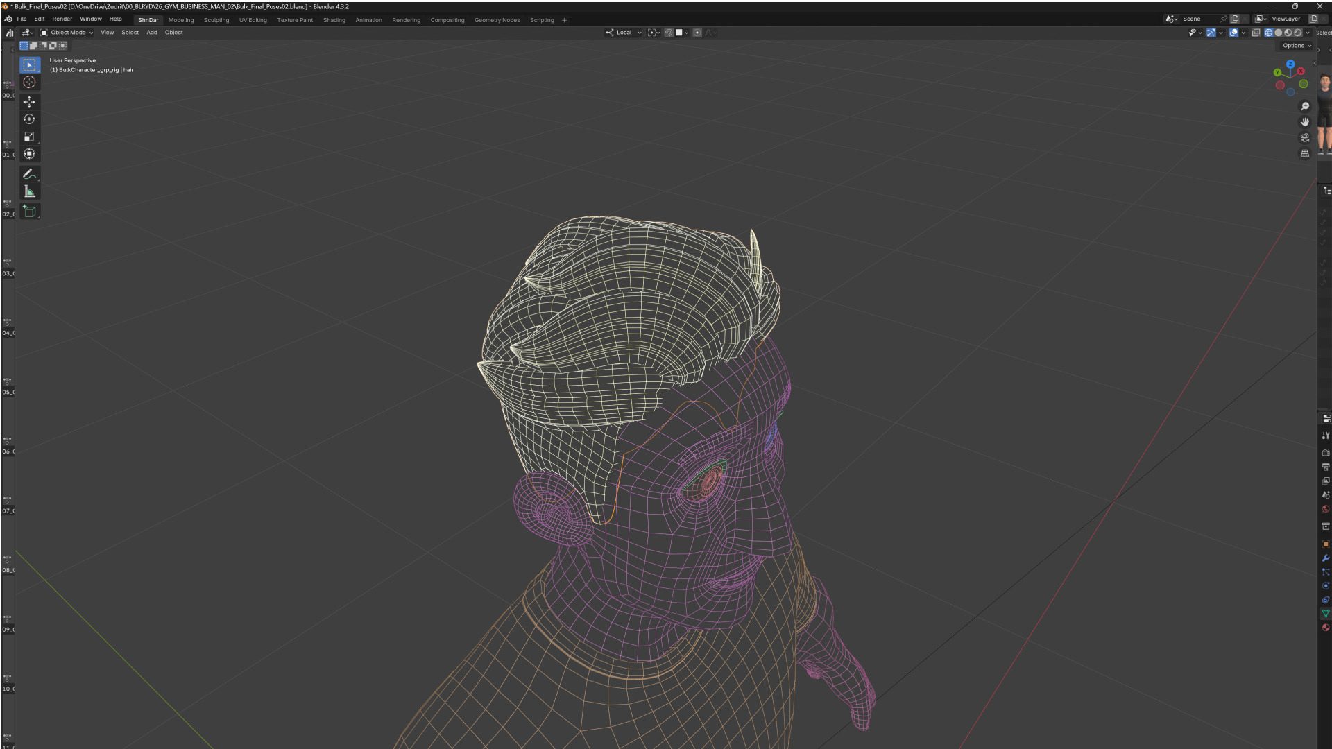 Cartoon Sports Gym Fitness Man Illustrations Style Low-poly 3D model_11