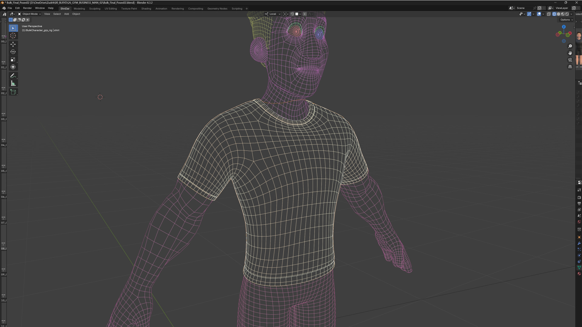 Cartoon Sports Gym Fitness Man Illustrations Style Low-poly 3D model_12