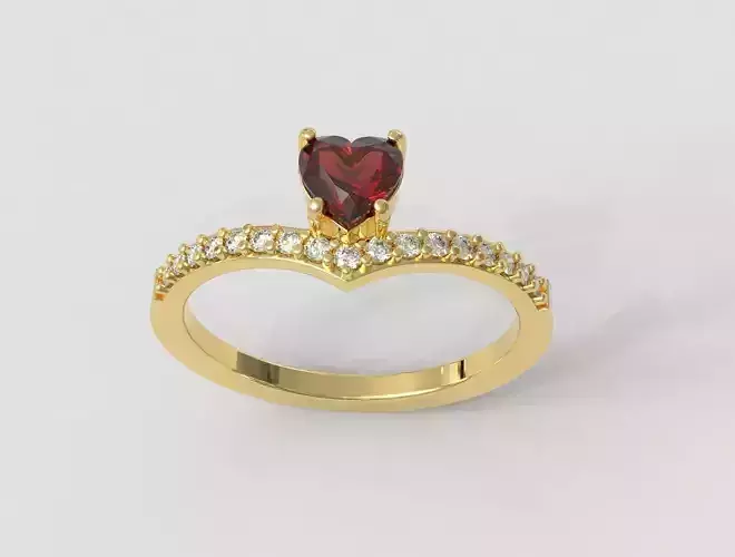5mm Heart Gemstone Ring