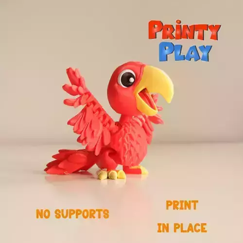 Cute Flexi Parrot-STL for 3d printing
