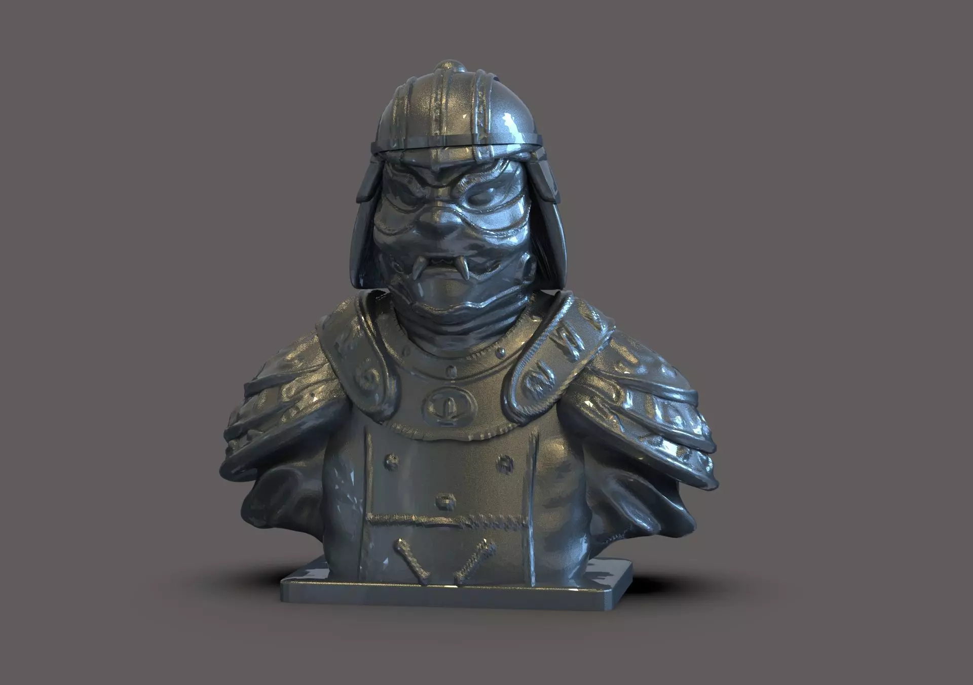 Samurai Bust 3D print model_0