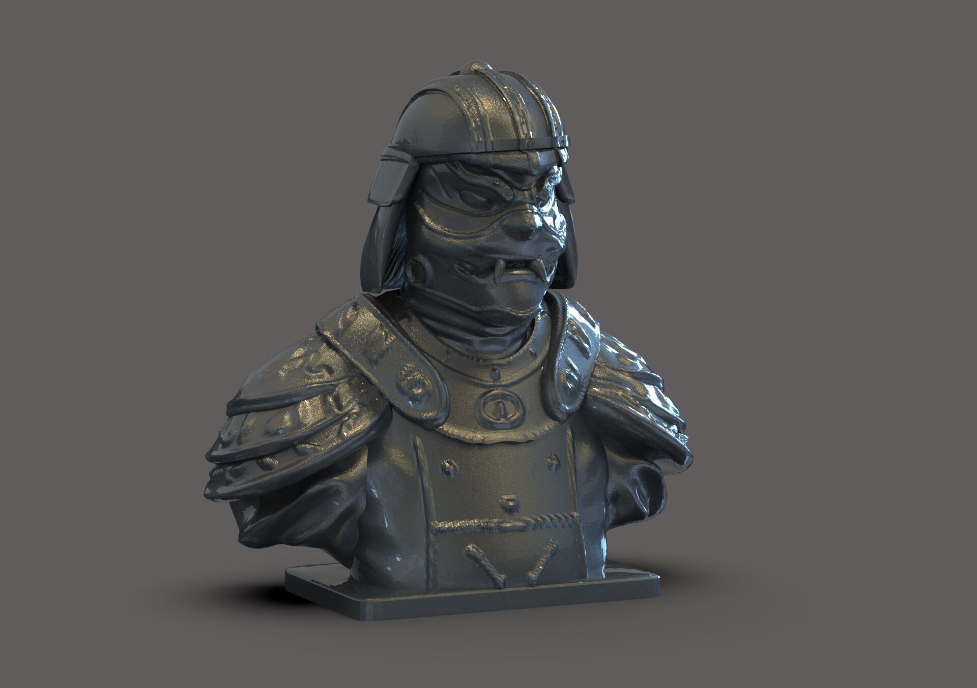 Samurai Bust 3D print model_4