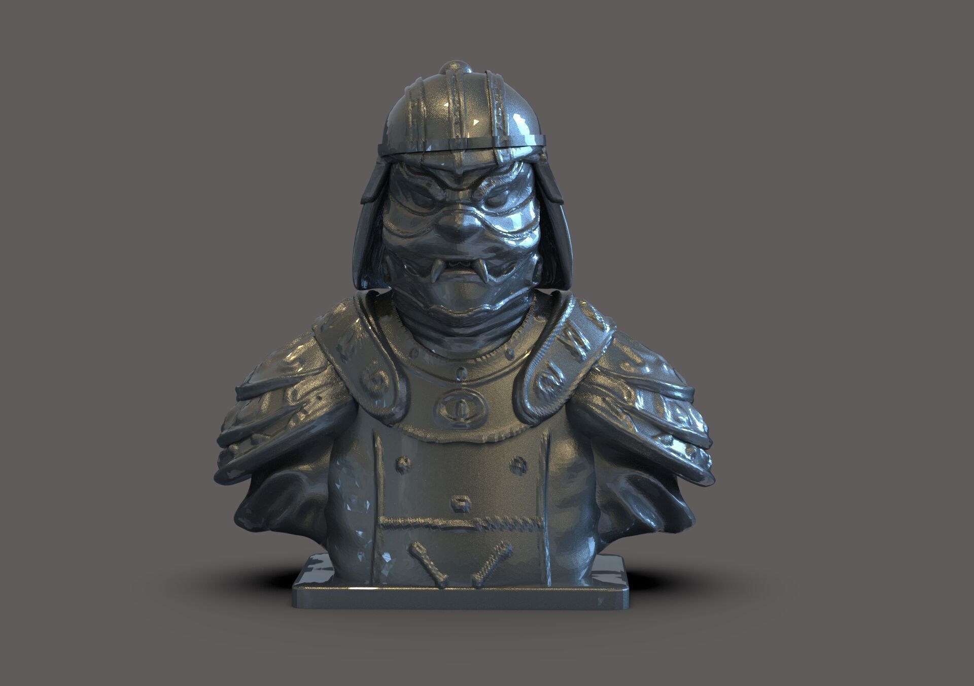 Samurai Bust 3D print model_1