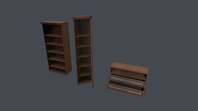 Cupboards  Low-poly 3D model