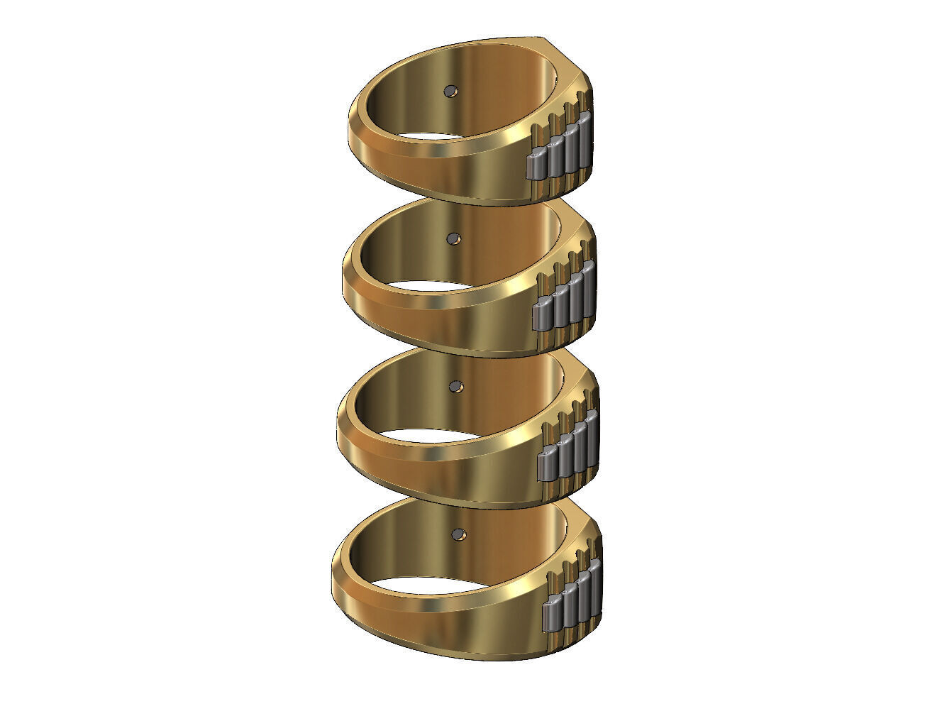 Square presidential link inserts blank signet US sizes 7to10 3D print model_5