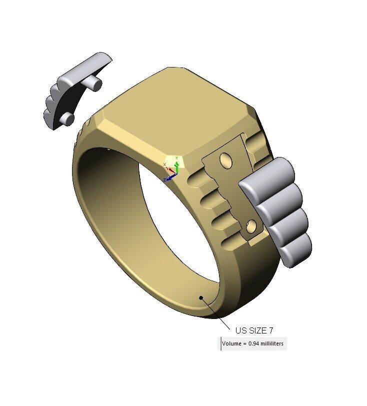 Square presidential link inserts blank signet US sizes 7to10 3D print model_17