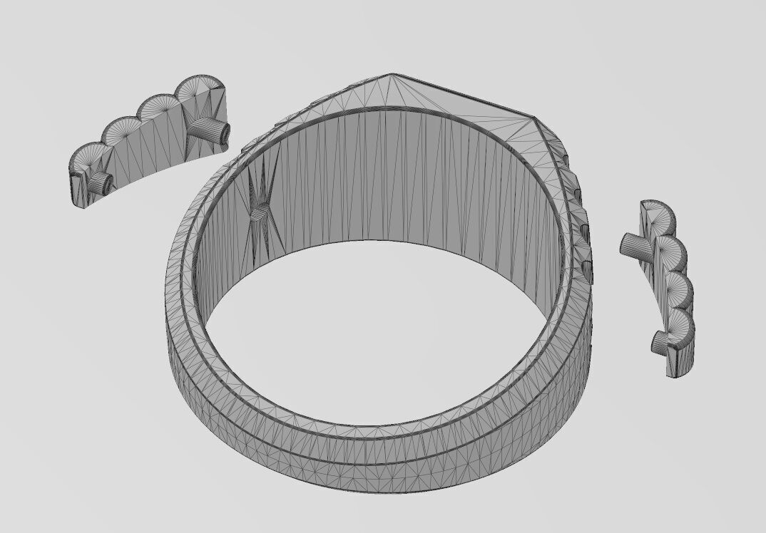 Square presidential link inserts blank signet US sizes 7to10 3D print model_15