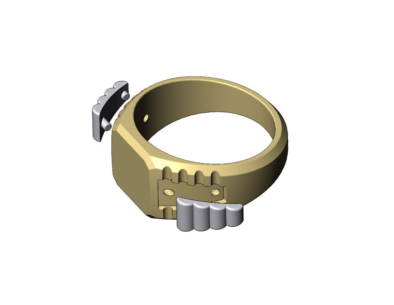 Square presidential link inserts blank signet US sizes 7to10 3D print model_11