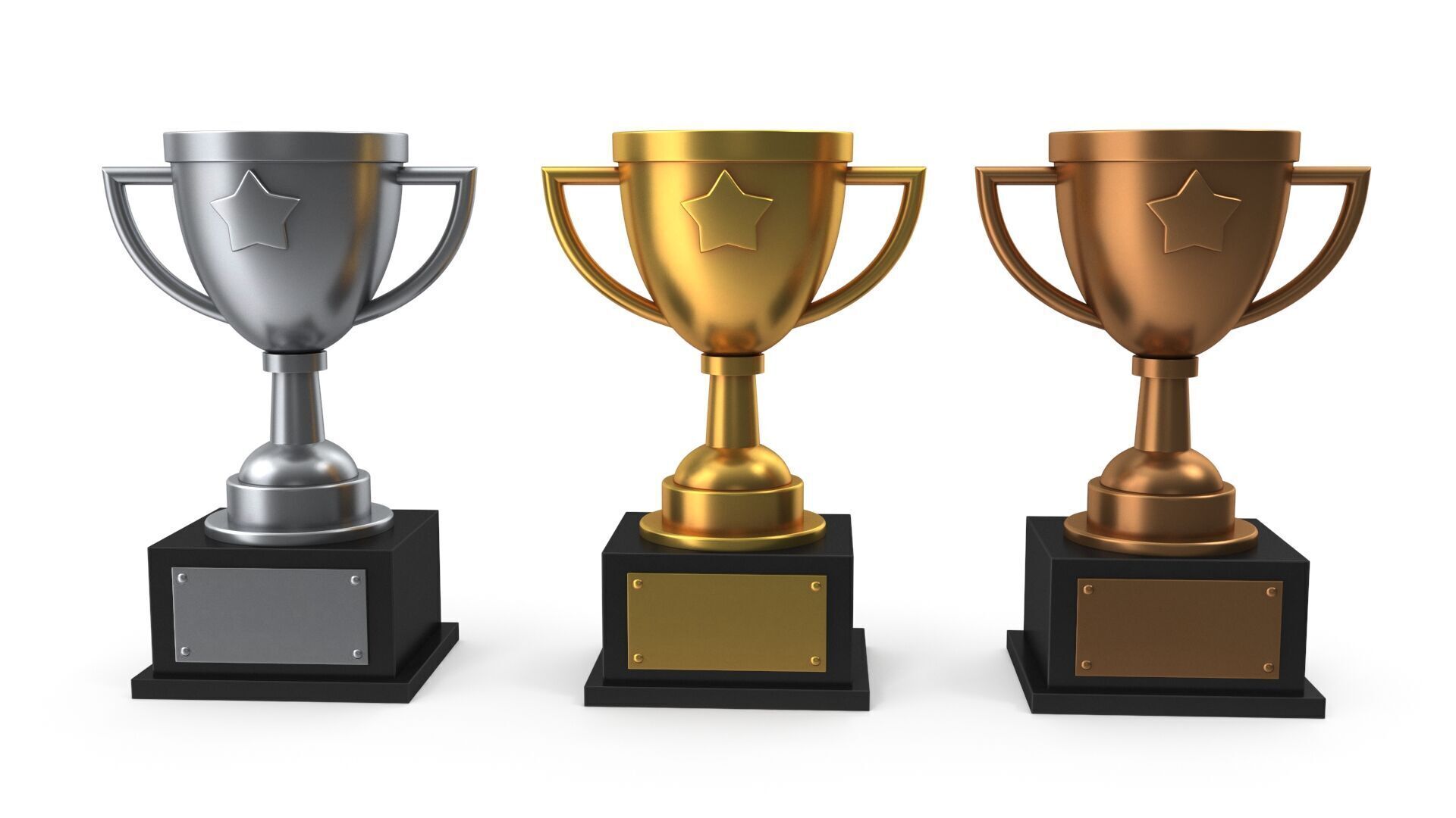 Trophies star 3D model_6
