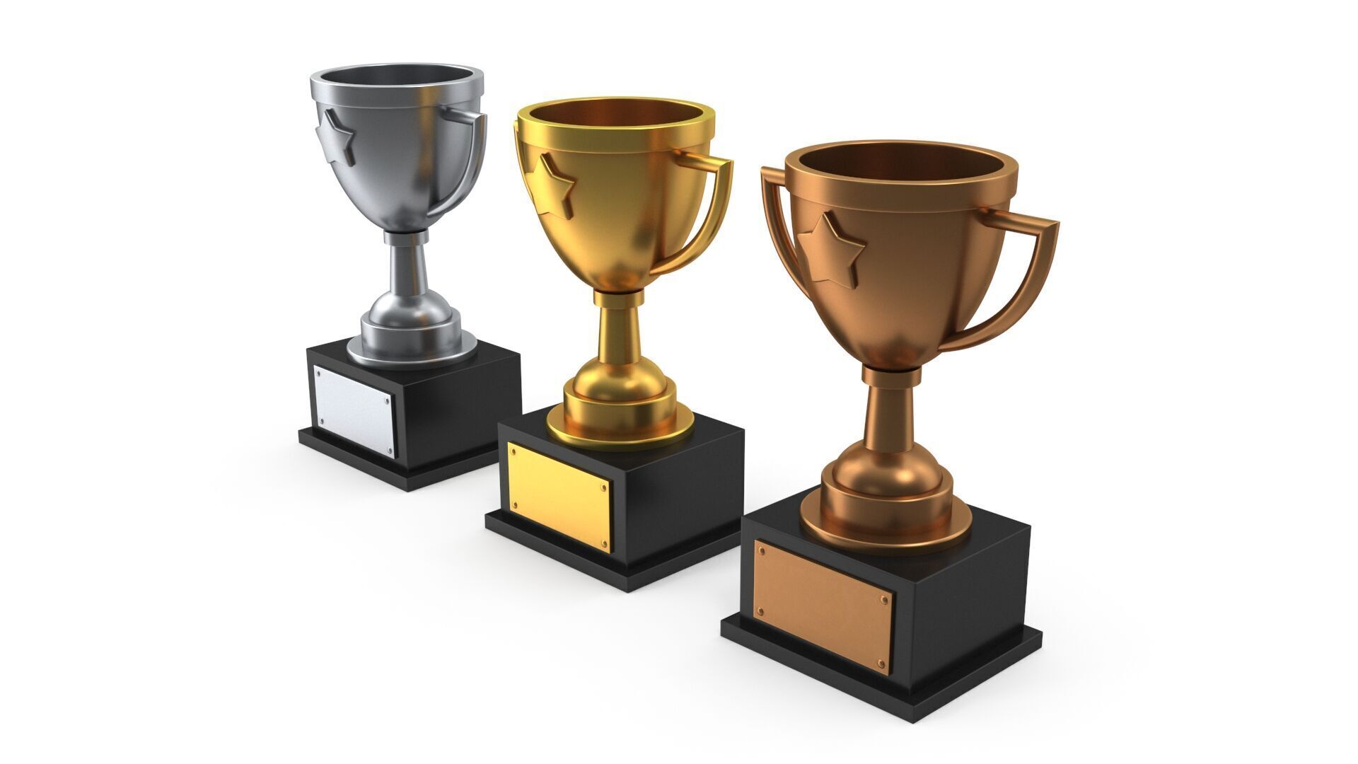 Trophies star 3D model_1