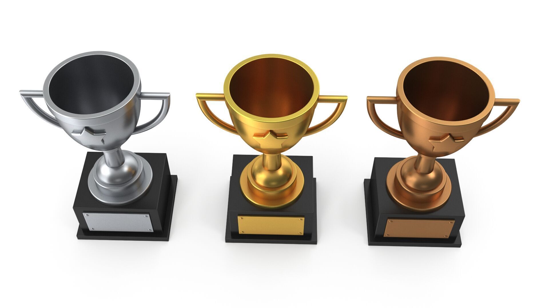 Trophies star 3D model_5