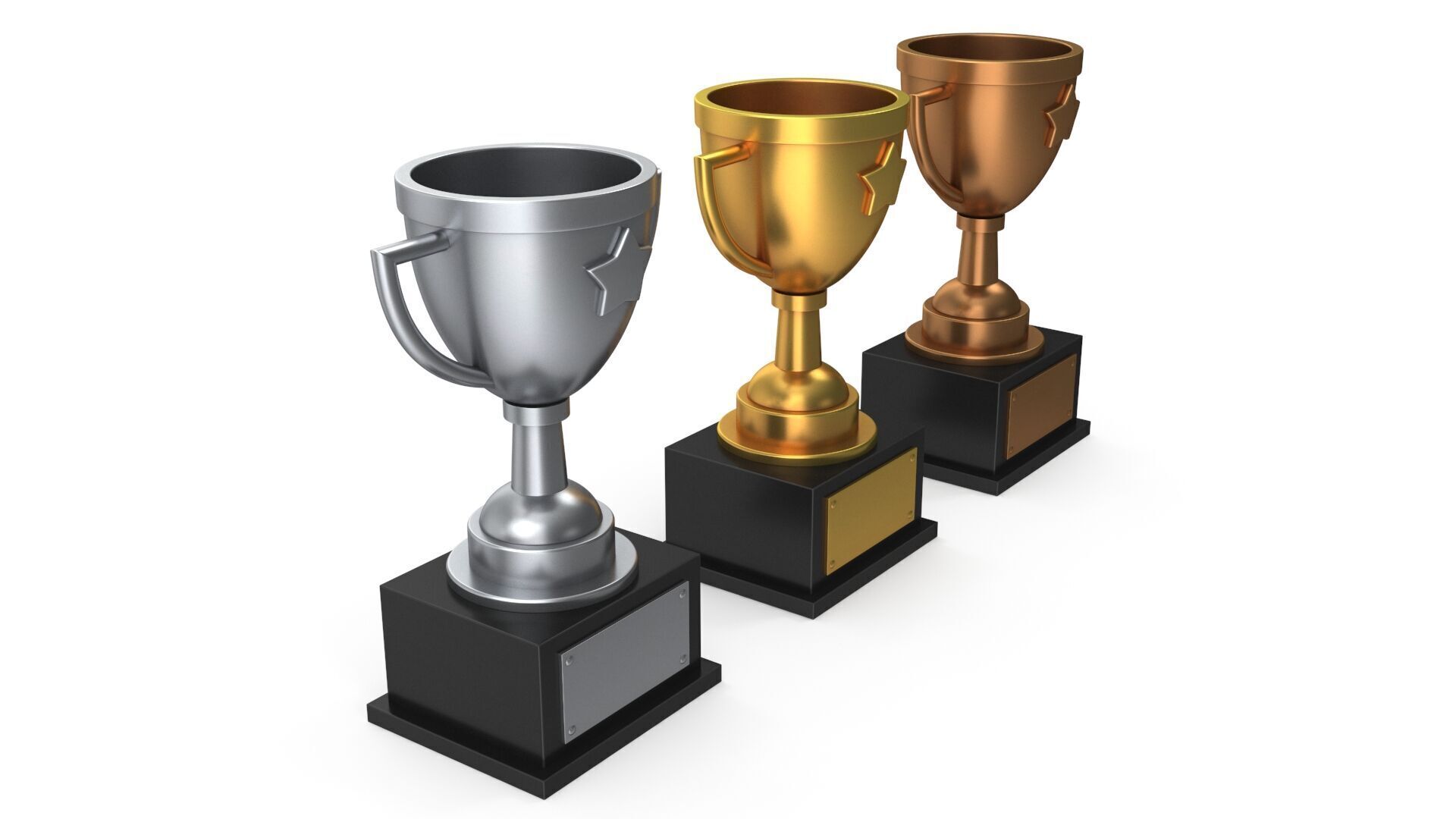 Trophies star 3D model_4