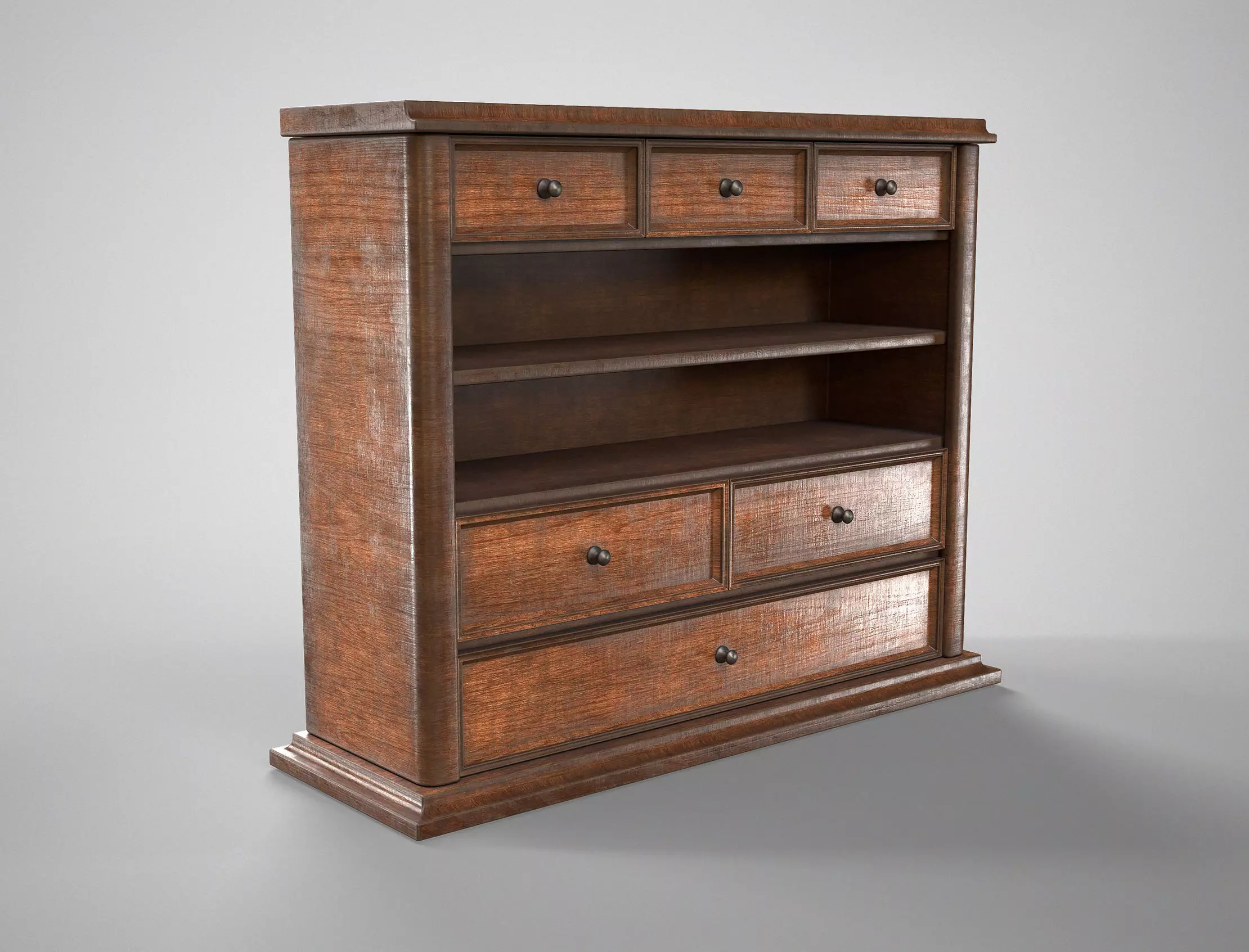 Medieval Wooden Cupboard - Antique Sideboard Cabinet AAA Low-poly 3D model