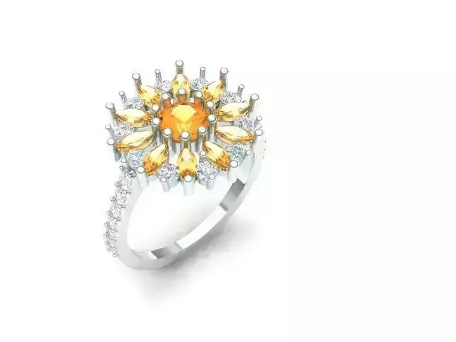 sunflower ring model 3D print model